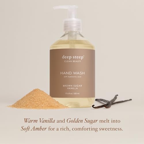 Deep Steep Liquid Hand Wash - Brown Sugar Vanilla with Hyaluronic Acid 17.6oz