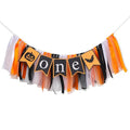 Halloween First Birthday Banner with Pumpkin & Bat Decorations - Kids Party Garland