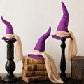 Halloween Witch Hat Table Centerpieces B Style - 3 Sizes with Gauze Ribbon - Spooky Decor