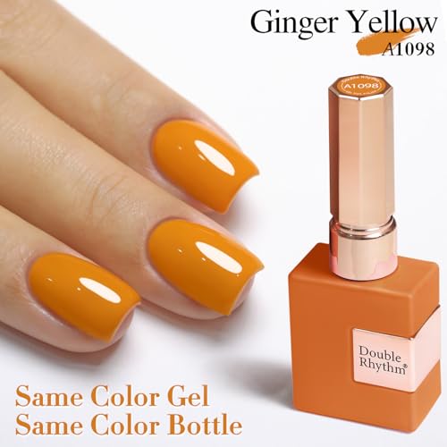 Double Rhythm 15ML Gel Polish - Ginger Yellow, Same Color & Bottle, Soak Off UV/LED Nail Polish for Manicure & DIY