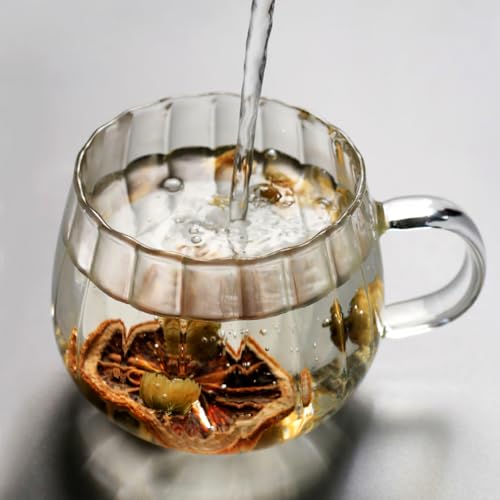 Glass Pumpkin Cups Set of 4 - Creative Drinkware for Coffee Tea and Juice