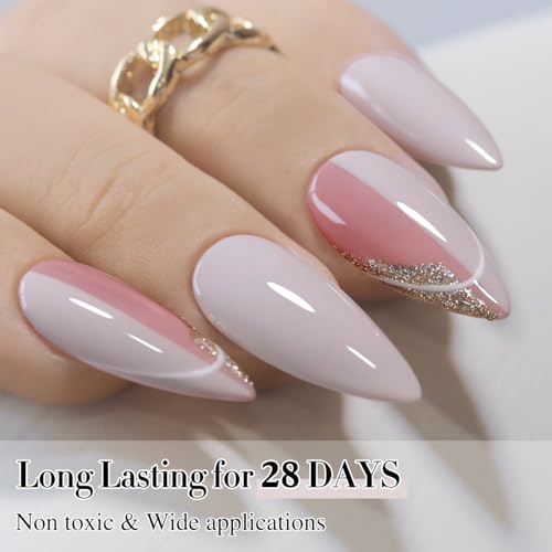 Gel Nail Polish 15ML Milky Gray - Same Color & Bottle, Soak Off, Salon & Home Use, Variation: Milky Beige