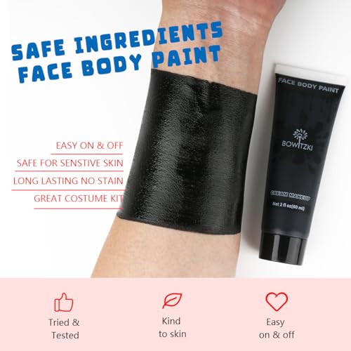 Face and Body Paint 2oz Cream Makeup Black+White Water Based Special Effects