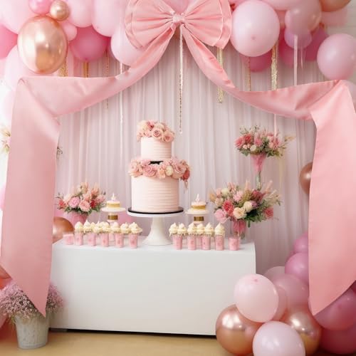 Giant Satin Bow Decor - Dusty Pink, 75 x 18 Inches, Wedding & Party Decoration