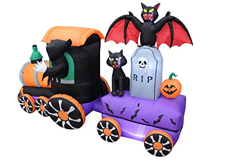 8 Foot Inflatable Halloween Grim Reaper Train with LED Lights
