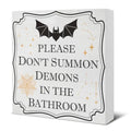 EUDOSI Halloween Bathroom Wood Sign Decor - Funny Blood Curdling Theme - PLEASE