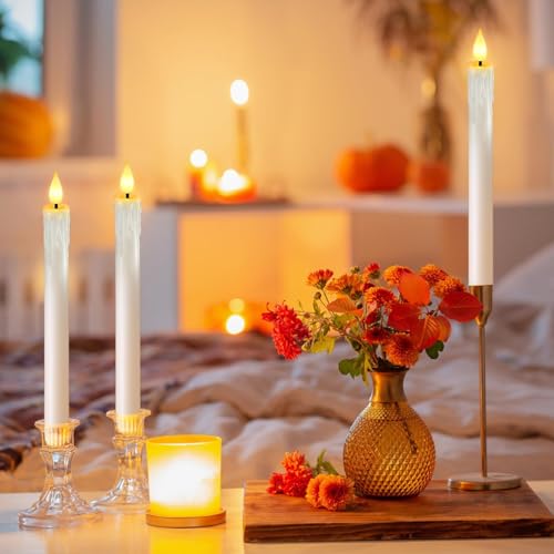 Off‑White Flameless Candles with Remote Timer Battery Operated Window Candles