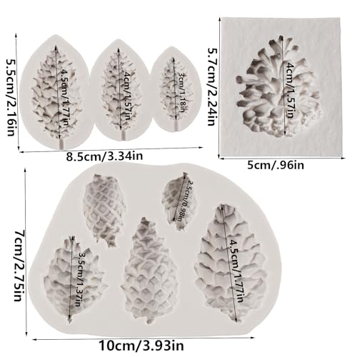 Silicone Pine Cone Cake Mold Set of 3 for Cake Decorating & Crafts