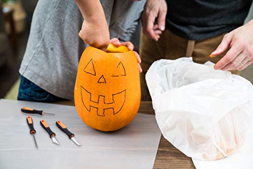 Halloween Pumpkin Carving Kit 9-Piece Stainless Steel Tools with Stencils & Storage