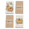 Orange Hello Pumpkin Fall Kitchen Towels Set of 4 18x26 Inches - Soft & Absorbent
