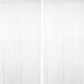White Tinsel Foil Fringe Curtains - 2 Pack Photo Backdrop Party Decor Variation of White