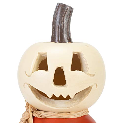 Stacked Jack-O-Lantern LED Resin Figurine - Halloween Decor, 12 Inches