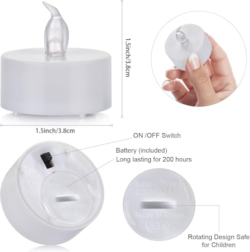 LED Flameless Tea Lights 150 Pack Warm White Battery Operated Safe Decor
