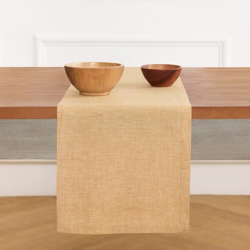 Pure Linen Table Runner 14x90 Inches Golden Nugget - Athena Variation