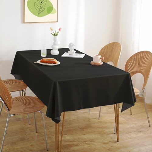 10 Pack Black Disposable Waterproof Tablecloths 54x108 Inches for Events and Parties