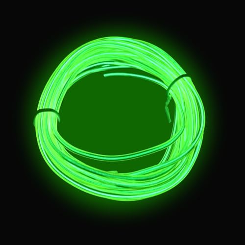 3 M Fluorescent Green EL Wire with Controller Waterproof Flexible Light Strip - DIY Costume & Party Decor