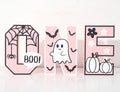 Halloween Wooden Sign - Pink 'ONE' Letter Table Decoration for Baby Girl Birthday