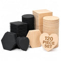 Unfinished Slate and Wood Coaster Set for DIY Crafts - 120 Pcs
