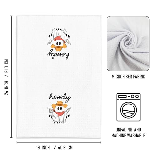 WFSM Ghost Cowboy Halloween Kitchen & Bathroom Towels - Howdy Ghost - 16x24 Inches
