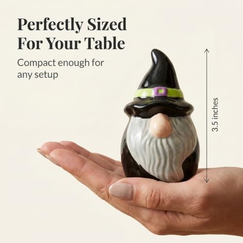 Halloween Gnome Ceramic Salt & Pepper Shaker Set - Whimsical Fall Decor