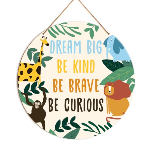 Baby Boy Nursery Wall Decor Wooden Hanging Sign Dream Big