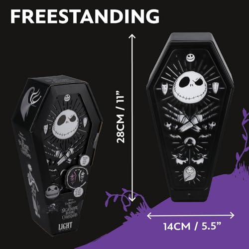 Nightmare Before Christmas Coffin Light - Spooky Halloween Decor, LED Mode & Brightness Settings
