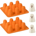 Halloween Ghost Silicone Molds 2 Pack - Non-Stick 3D Candy & Ice Cubes