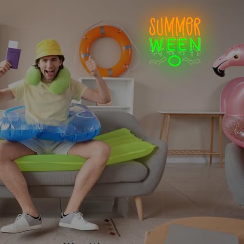 Green Summer Halloween Neon Sign - Dimmable LED Party Backdrop Decoration