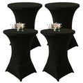 Black Cocktail Table Cover 32x43 Inch High Top Fitted Stretchable Tablecloth
