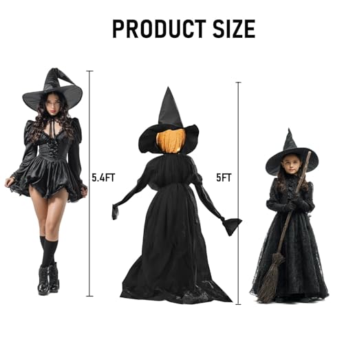 Lighted 5FT Halloween Witches Stakes Outdoor Decor - 3 Pack Spooky Yard Props
