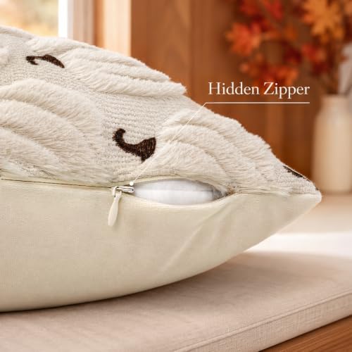 Beige Pumpkin Fall Pillow Covers 20x20 Set of 2 - Autumn Home Decor