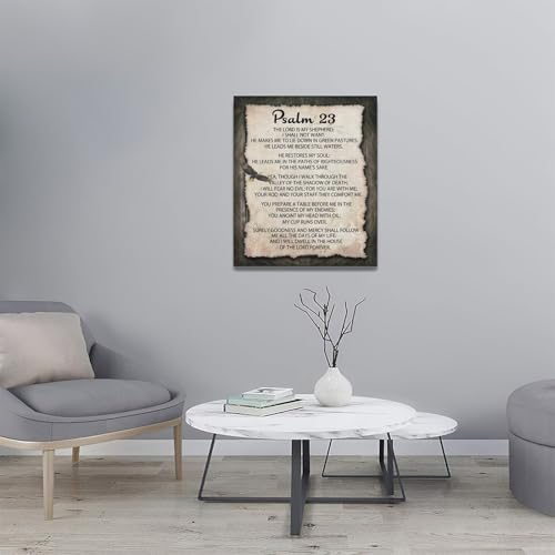Psalm 23 Wall Art Canvas Print - Religious Scripture Scripture Wall Decor 24x20
