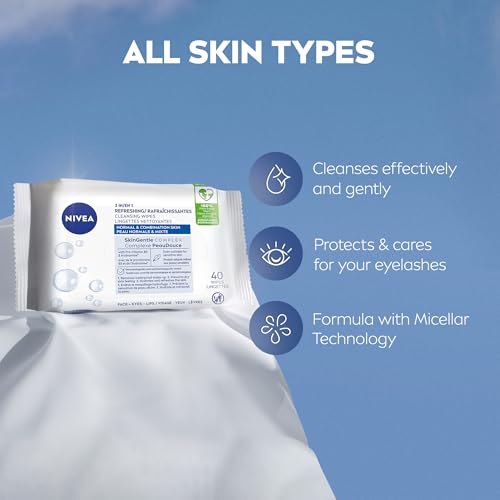 NIVEA 3-in-1 Refreshing Face Cleansing Wipes for Normal & Combination Skin