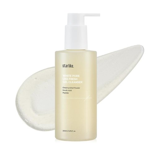 starlike White Pore LHA Fresh Gel Cleanser I LHA & Fine Grain Powder I Daily Mild Face Wash I Helps Reduce Whiteheads Buildup I Fresh & Luminous Looking Glow I Korean Skincare I 6.76 Fl oz (200ml)