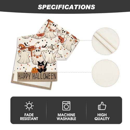 Halloween 13x90 Inch Table Runner - Beige, Colorful Home Party Decor