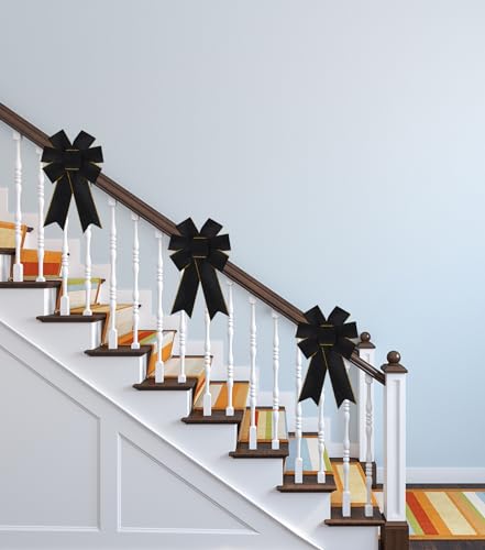 Black Velvet Wreath Bow Set - 2 Pack for Holiday & Event Decor