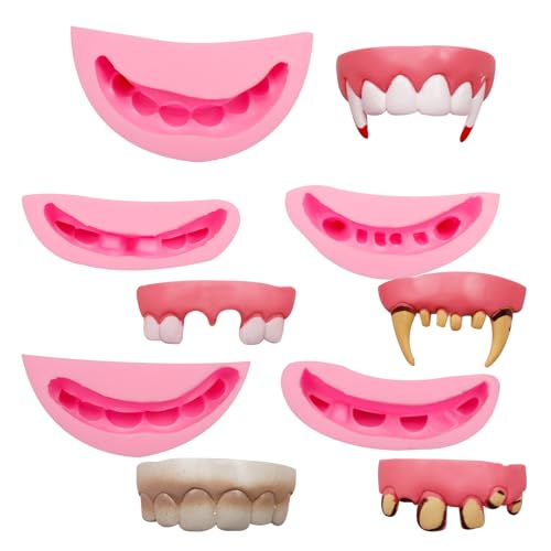 Halloween 3D Teeth Silicone Molds Set for Cake Decoration & Chocolate Fangs