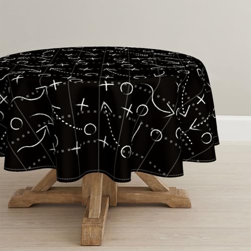 Football Tablecloth 60x60 Inch Square - Brown & Green Party Decor