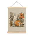 Gua Hua Halloween Fall Floral Pumpkin Ghost Wall Art Poster with Frame - 12x16 Inch Halloween Wall Decor for Home Bedroom Living Room - BearCake