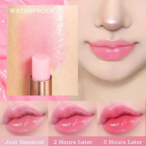 Fruit Color Changing Lipstick Set - Aloe Vera, Strawberry, Peach, Mango, Blueberry, Grape - 6 Pcs