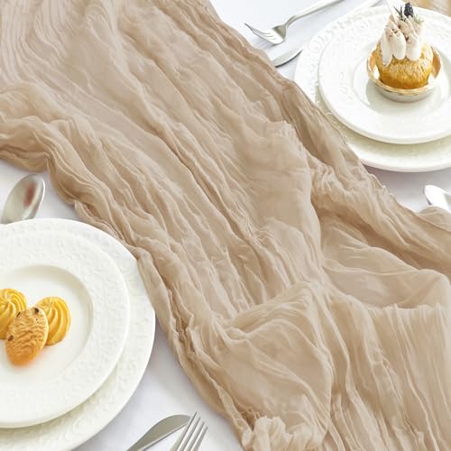 Nude Cheesecloth Table Runner 10ft Pack for Birthday Party & Home Decor - IVAPUPU