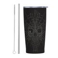 FEYAMYUN Halloween Spider Web Skull 20oz Insulated Travel Mug - Black