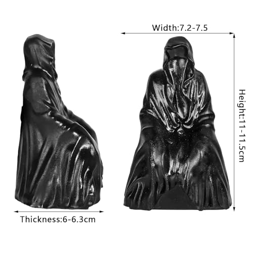 Witch Hand Carved Black Obsidian Crystal Resin Statue - Halloween Decor
