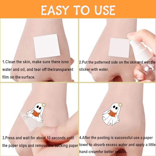 Halloween Ghost Temporary Tattoos Stickers - 24 Sheets, Party Favors & Decorations