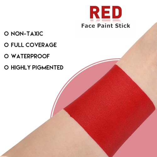 Red Body & Face Paint Stick - Sweatproof Halloween Makeup for Devil Vampire Wound