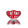Crystal Candy Dish Bowl - Red Glass Serving Basket for Sweets