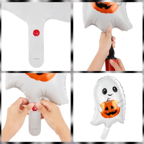 Ghost Pumpkin Balloons Halloween Party Supply - 6PCS Foil Balloons, Reusable, 15.3x8.2 Inch, Ghost & Pumpkin Design