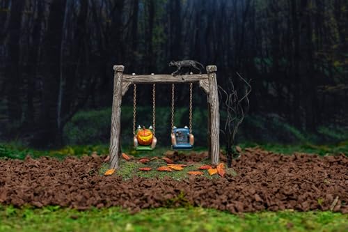 Halloween Village Figurine Spooky Swingset - 4.25 Inch, Multicolor