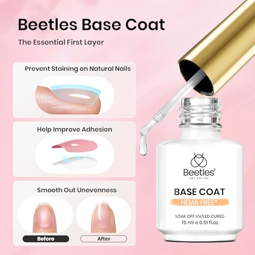 Beetles Gel Base and Top Coat Set 2Pcs 15ml - Clear F-Variation