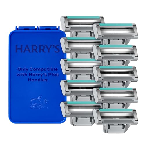 Harry's Plus Razor Refills - Pack of 10 Compatible Five-Blade Cartridges
